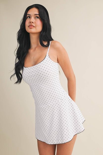 Polka Dot Print Lace Trim Ruffle Mini Dress 🥚
