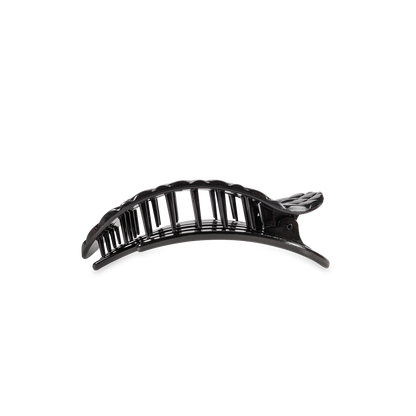 Flat Round Hair Clip | Small | Jet Black Quilted