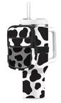 Black/White Cow Print Zipper Pouch