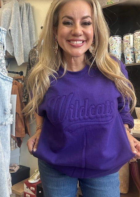 Vintage Game Day Wildcats Applique Sweatshirt