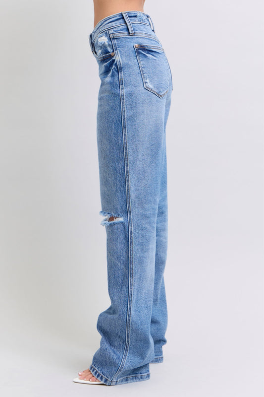 Rigid Criss Cross Dad Jeans