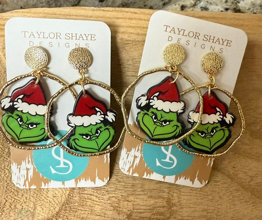 Grinch  Hoop Earrings