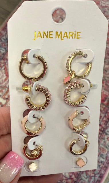 Set of 5 Huggie Earrings