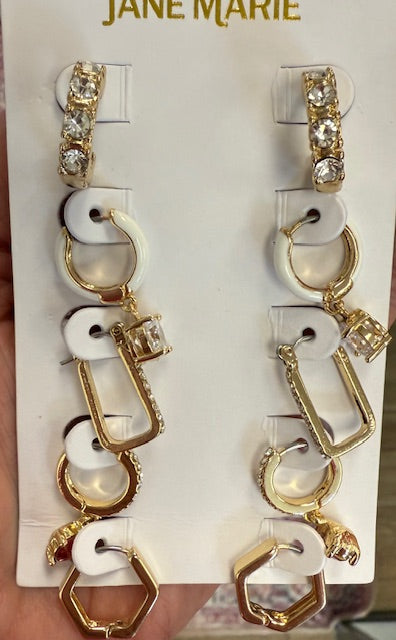 set of 5 Huggie Earrings