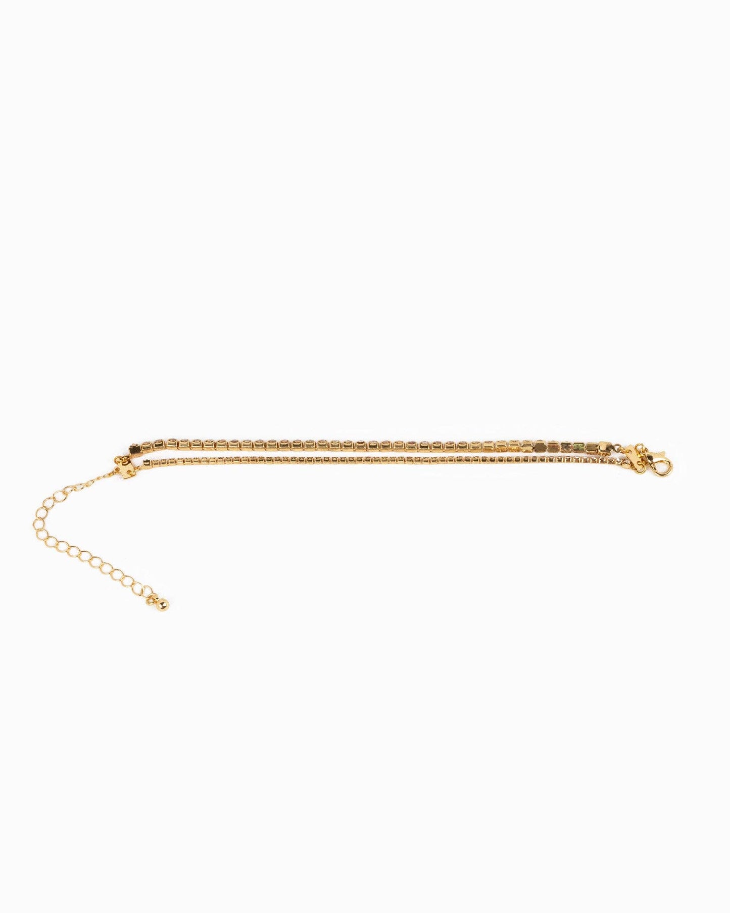 Double Layered Contrasting Tennis Bracelet