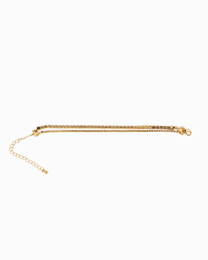 Double Layered Contrasting Tennis Bracelet