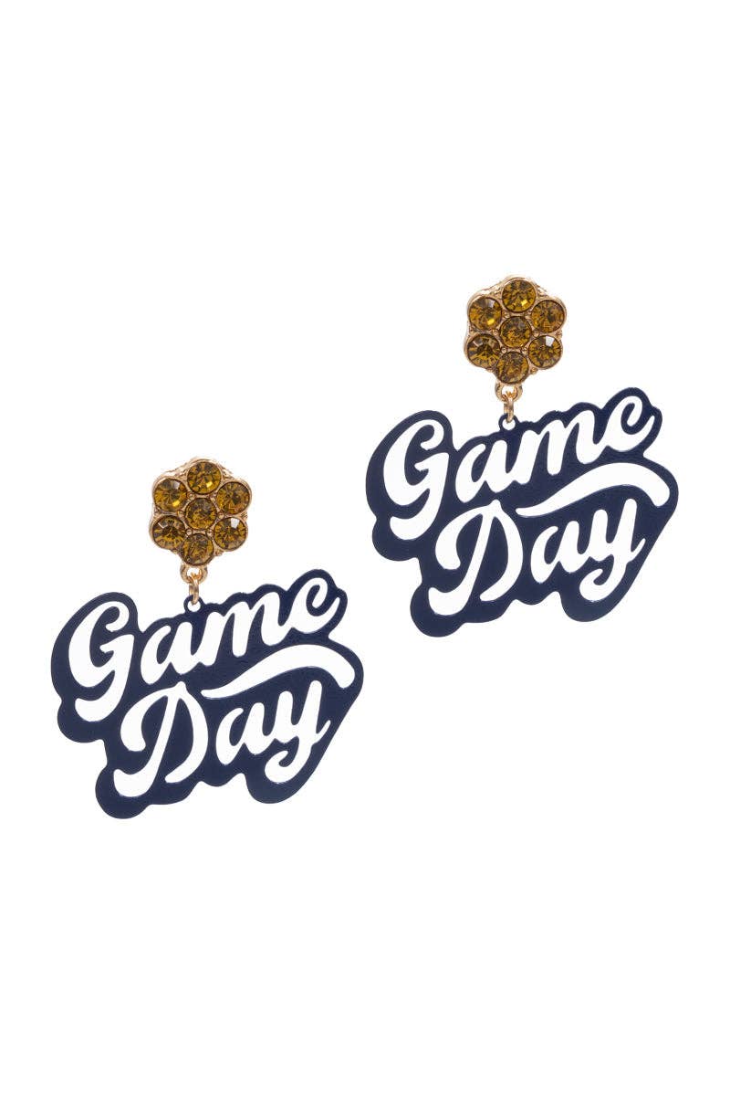 Game Day Shaped Brass Metal Post Earrings