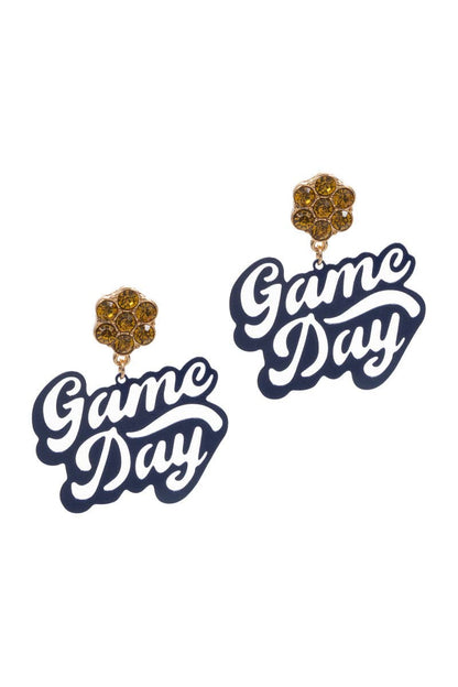 Game Day Shaped Brass Metal Post Earrings