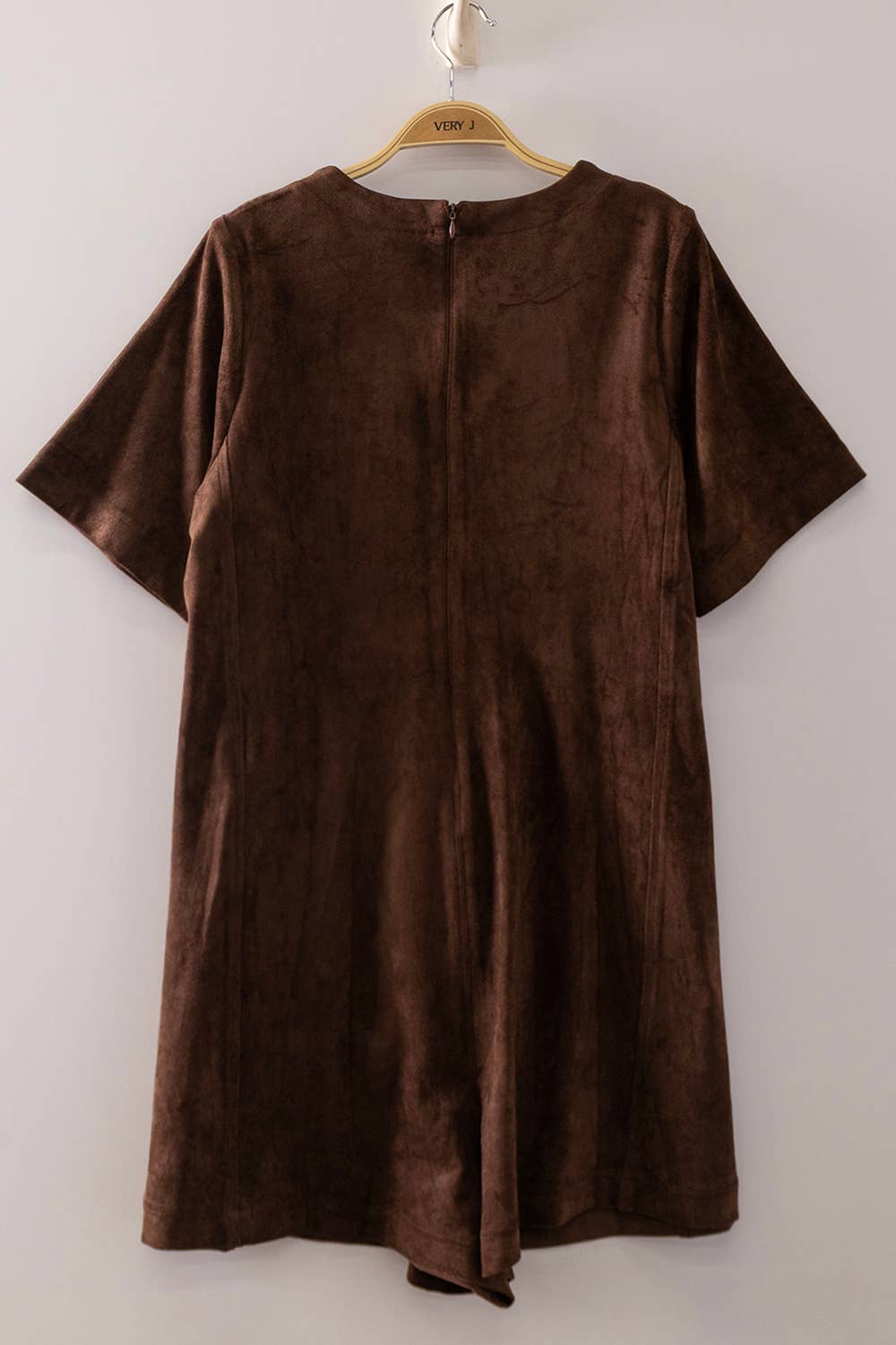 Hazel Suede Short Sleeve Romper