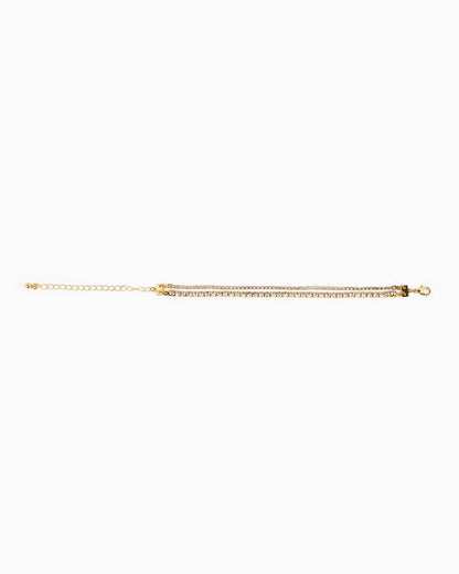 Double Layered Contrasting Tennis Bracelet