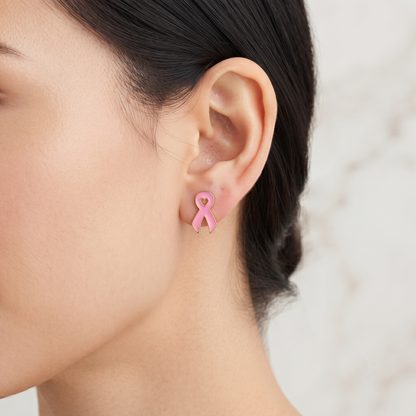 Breast Cancer Awareness Ribbon Earrings