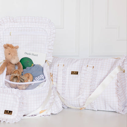 Nude Plaid Ruffled Nylon Weekender