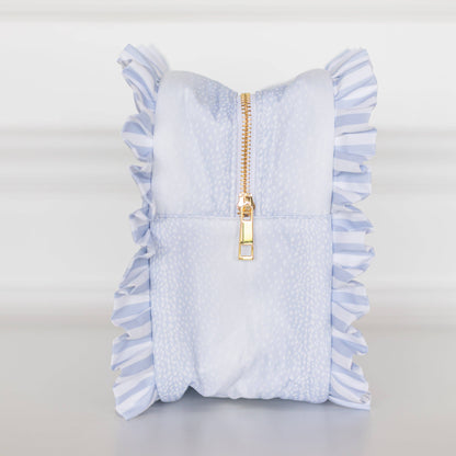 Blue Fawn Ruffled Nylon XL Pouch