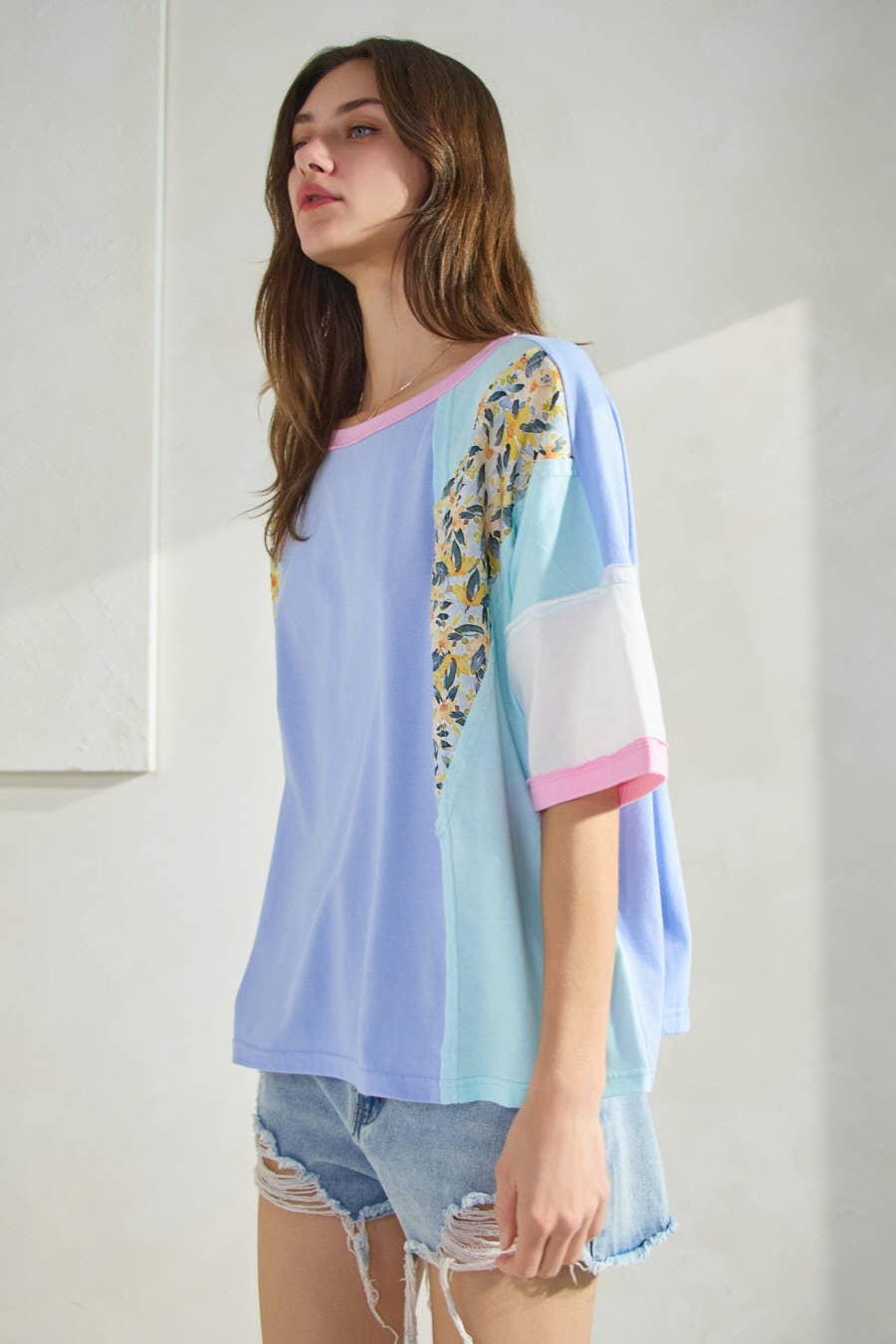 Christie Color Block Short Sleeve Tee Shirt