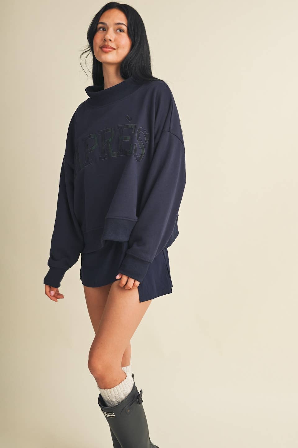 Après Oversized Mock Neck Sweatshirt