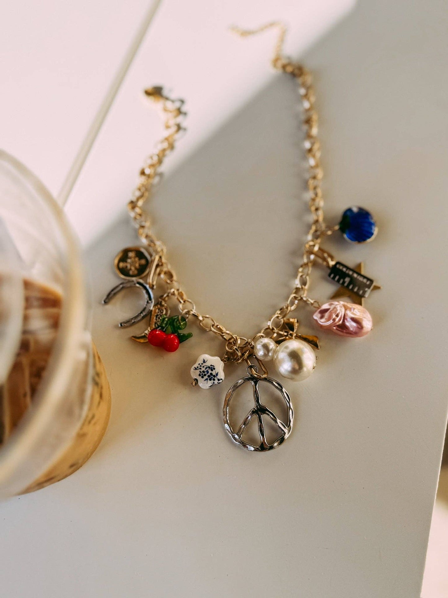 Golden rule charm necklace