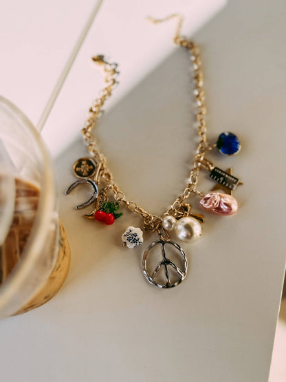 Golden rule charm necklace