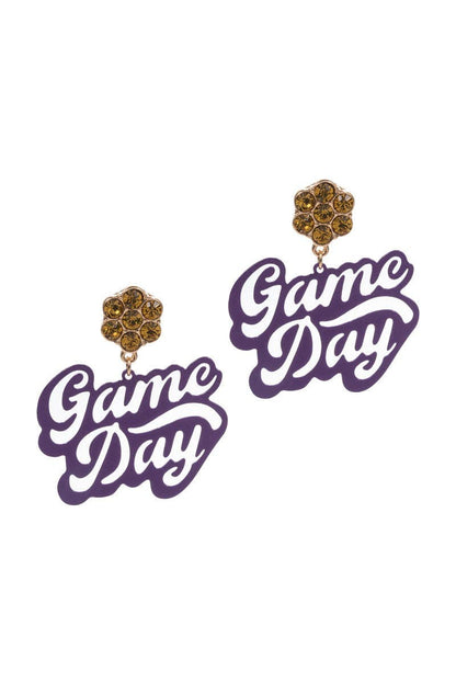 Game Day Shaped Brass Metal Post Earrings