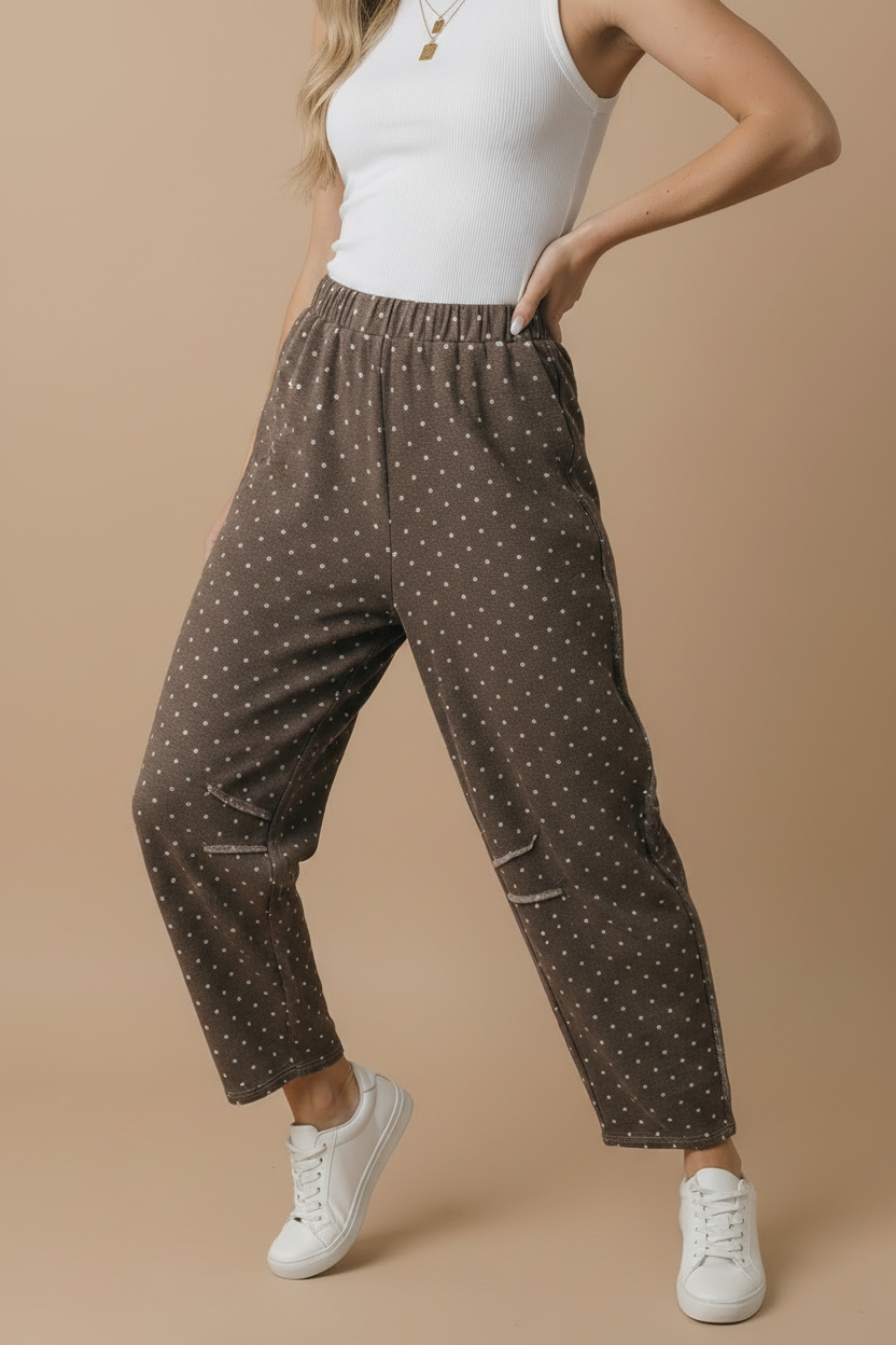 Plus - Kim Polka Dot Barrel Pants