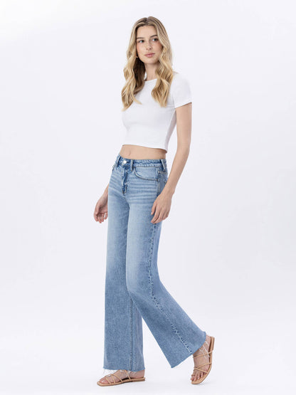 RUBY RAW HEM WIDE JEANS