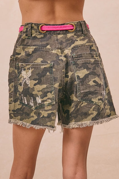 Sara Patch Pockets Camouflage Print