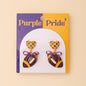 Game Day Football and Heart Post Dangle Earrings with Bow