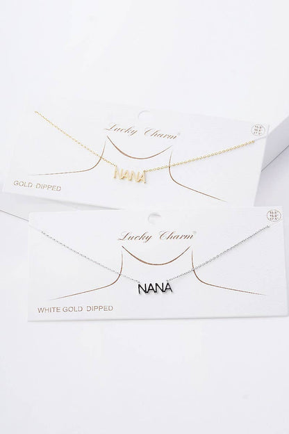 Gold & Silver Plated Bold Letter NANA Necklace