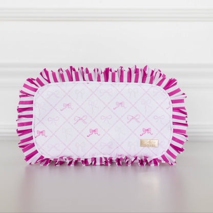 Goldie Girl Bows Ruffled Nylon Large Clear Pouch