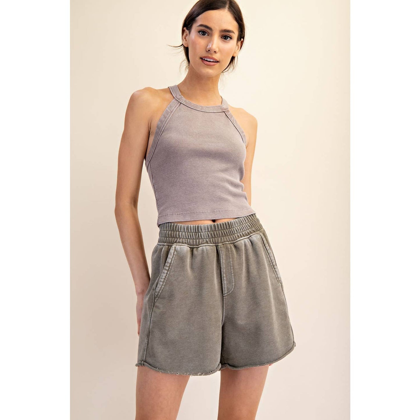 MINERAL WASHED TERRY SHORT