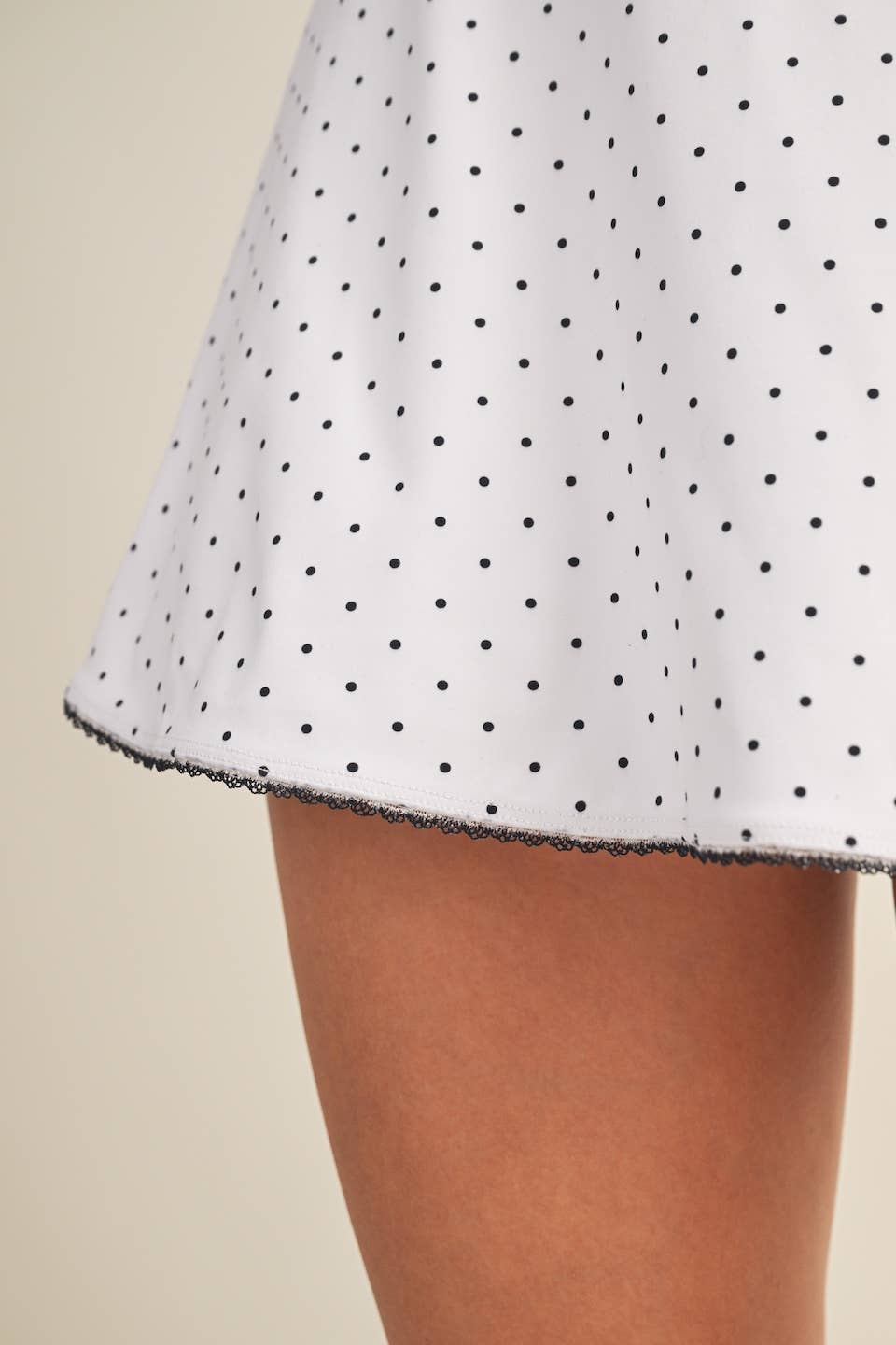 Polka Dot Print Lace Trim Ruffle Mini Dress 🥚