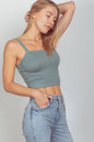 Blakely Cable Ribbed Fitted Crop Knit Tank Top