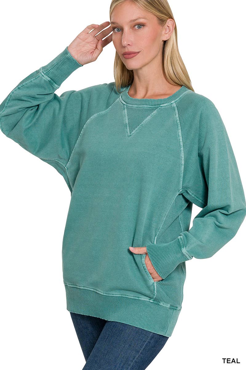 French Terry Pullover With Side Pockets