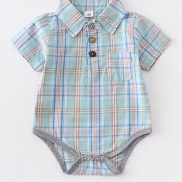Granger Romper in Light Green/TURQ