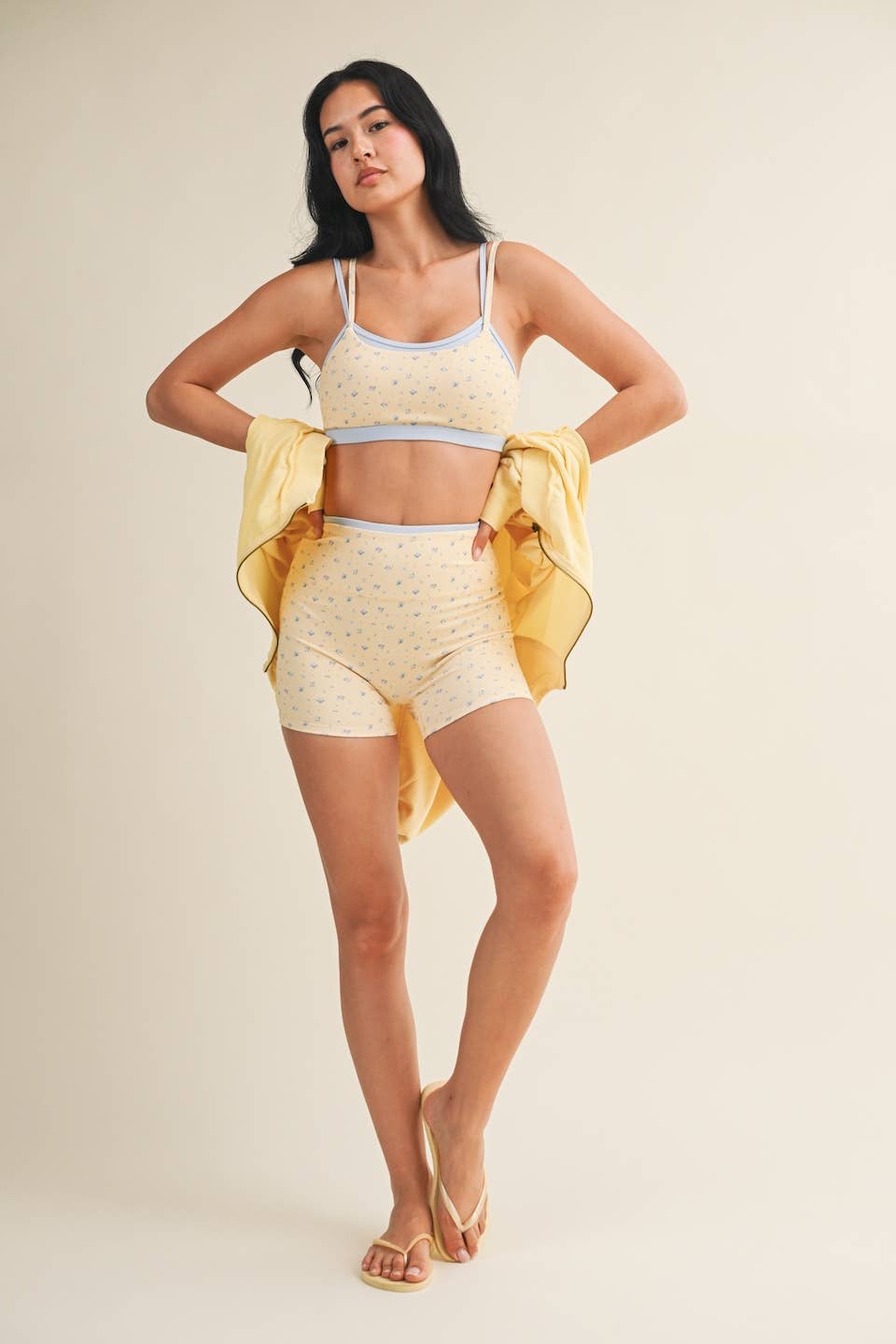 Ditsy Print Double Layered Sports Bra