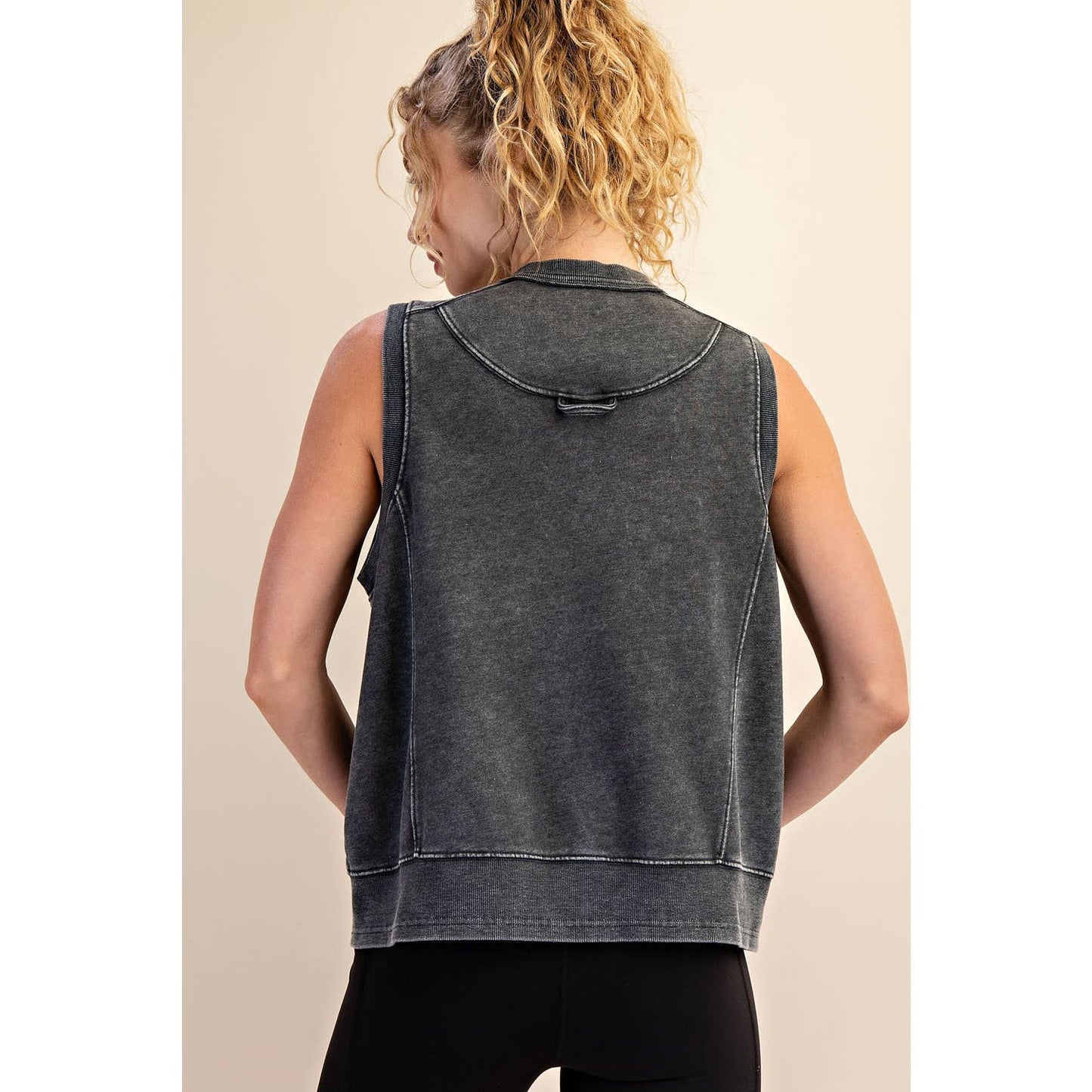 MINERAL WASHED SLEEVELESS PULLOVER