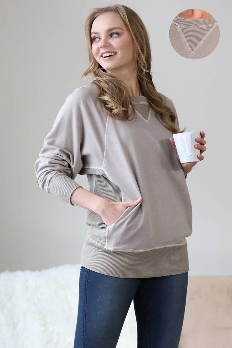 French Terry Pullover With Side Pockets