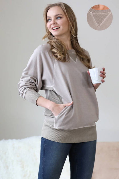 French Terry Pullover With Side Pockets