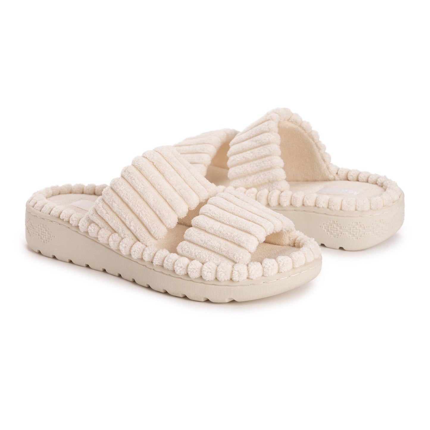 MUK LUKS Women's Ribbed Terry Slide Comfort Contour Slipper