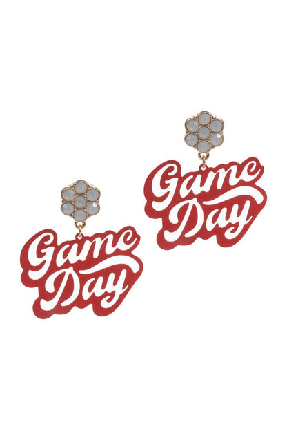 Game Day Shaped Brass Metal Post Earrings