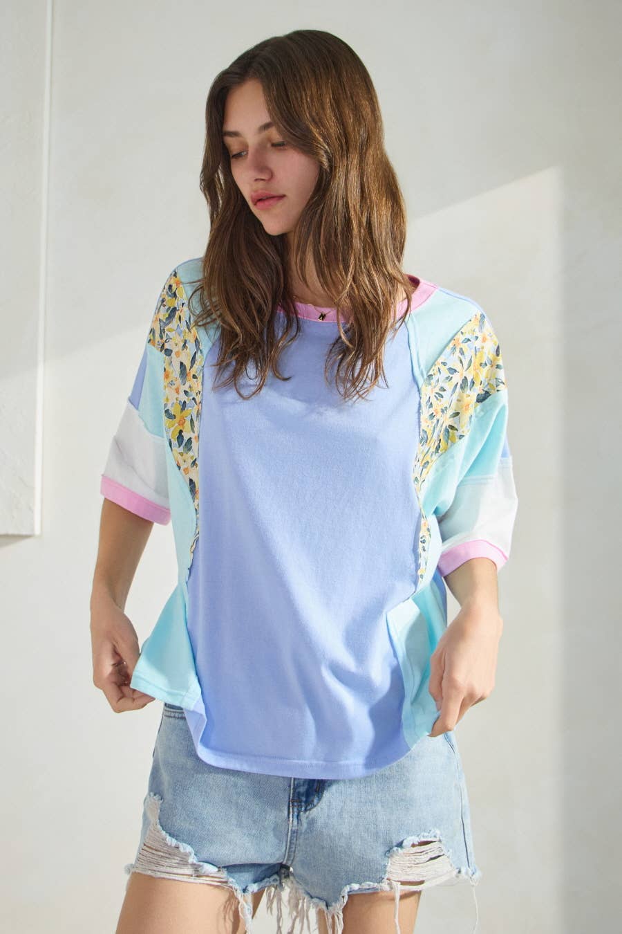 Christie Color Block Short Sleeve Tee Shirt