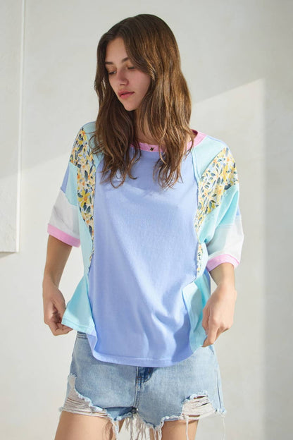 Christie Color Block Short Sleeve Tee Shirt