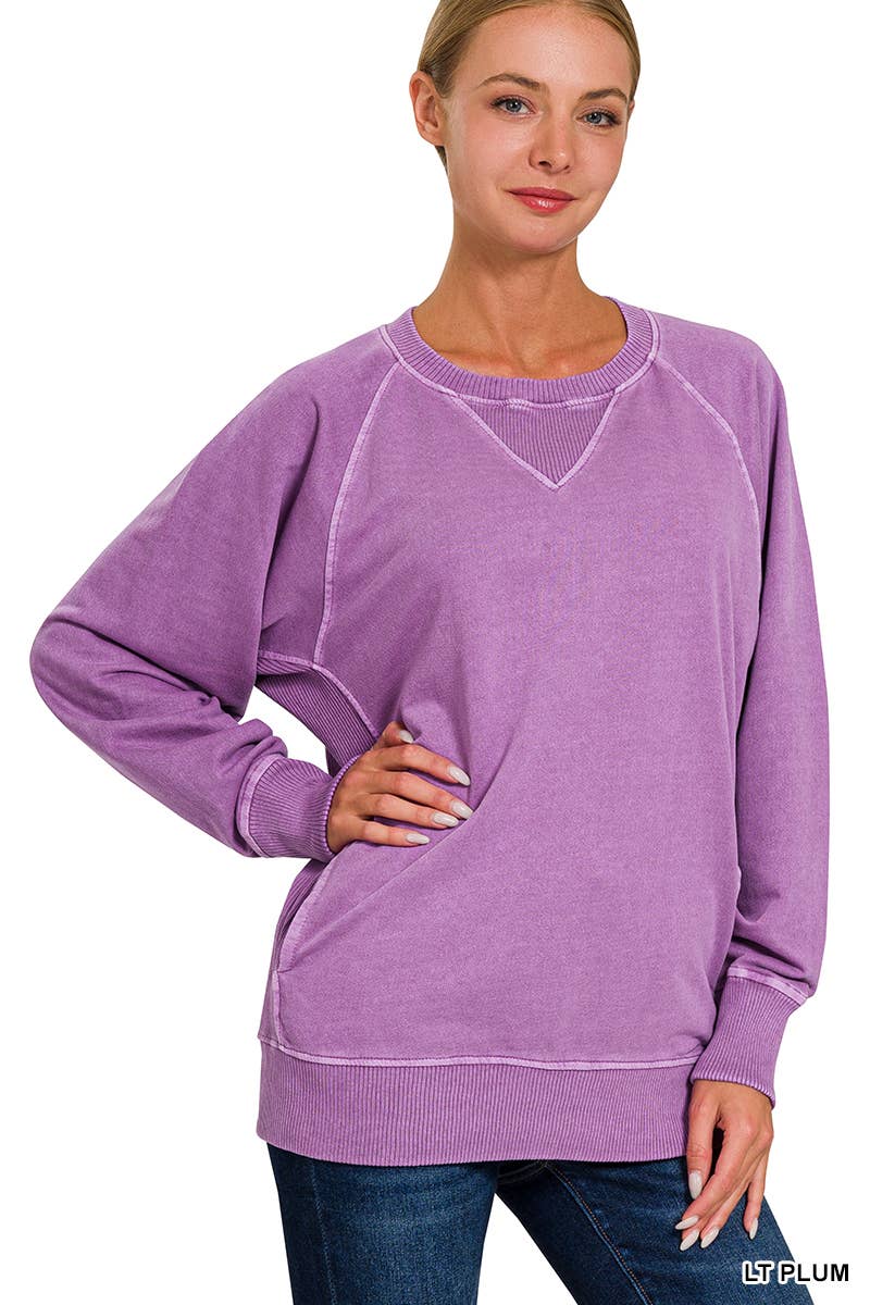 French Terry Pullover With Side Pockets