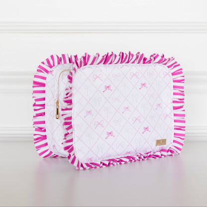 Goldie Girl Bows Ruffled Nylon XL Pouch