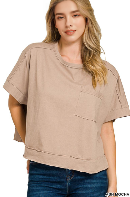 Sammy  Exposed Seam Raw Hem Oversized Tee