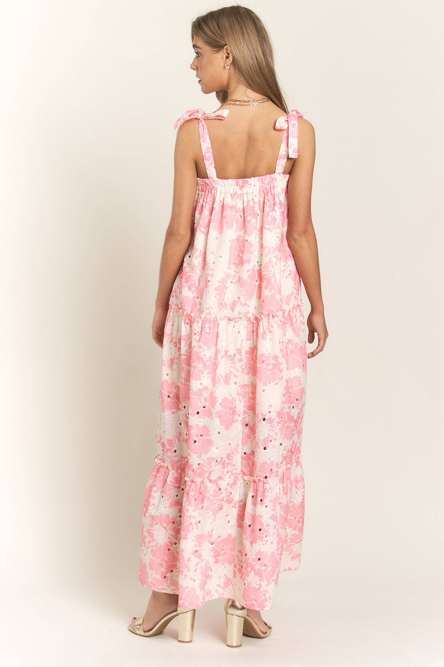 Rachael Floral Bandeau Maxi Dress With Tie Straps