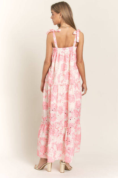 Rachael Floral Bandeau Maxi Dress With Tie Straps