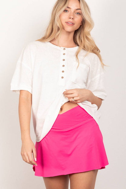 Twisted Sleeve Band Henley Top