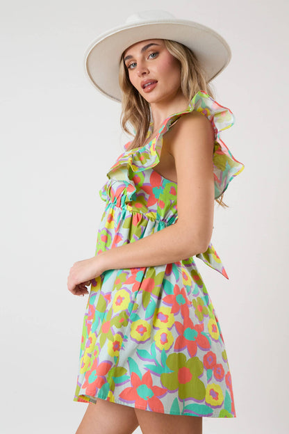 Emma Floral Prints Ruffle Sleeve Romper