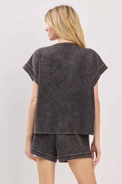 Tara Mineral Washed Top and Shorts Set