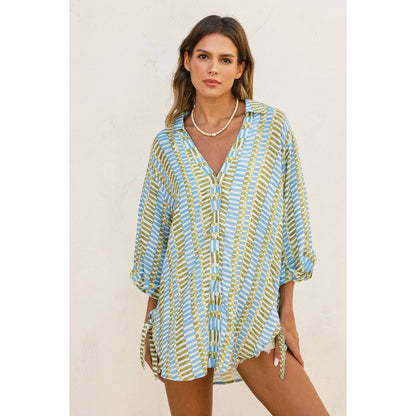 Morning Pages Tie Detail Tunic Shirt
